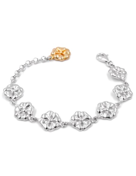 Armband aus Massivem 925er Sterlingsilber mit Vierblättrigem Kleeblatt