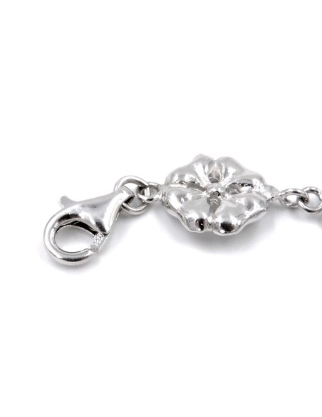 Armband aus Massivem 925er Sterlingsilber mit Vierblättrigem Kleeblatt