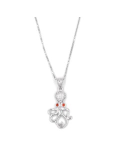 Solid Silver Necklace with Octopus Pendant 