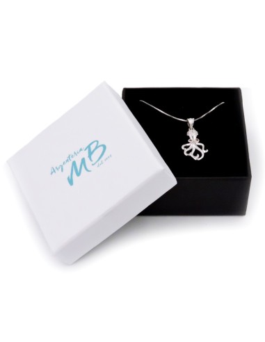 Solid Silver Necklace with Octopus Pendant 