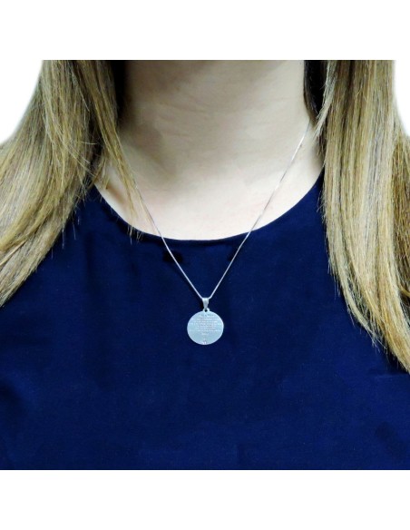 Bracciale Catena Donna in Argento 925 Rodiato con Ciondolo Doppio Cuore