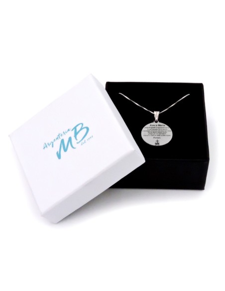 Collana con Medaglia Ave Maria in Argento 925 
