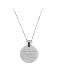 Collana con Medaglia Angelo di Dio in Argento 925 