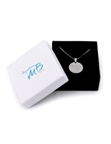 Solid Silver Necklace with Angelo di Dio Prayer Medal