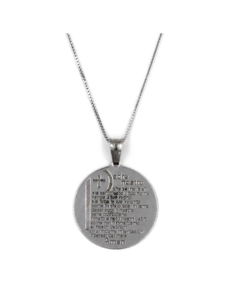 Collana con Medaglia Padre Nostro in Argento 925 