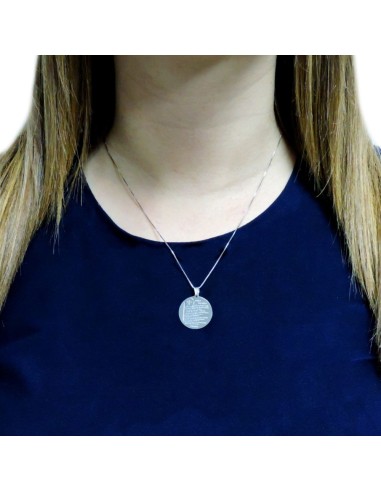 Solid Silver Necklace with Padre Nostro Prayer...