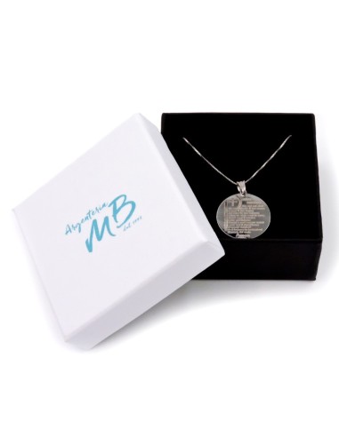 Solid Silver Necklace with Padre Nostro Prayer...