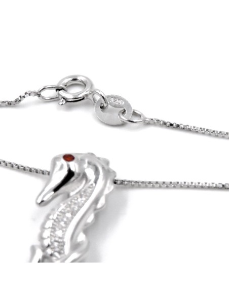 Bracciale Catena Donna in Argento 925 Rodiato con Ciondolo Doppio Cuore