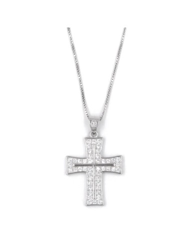 Bracciale Catena Donna in Argento 925 Rodiato con Ciondolo Doppio Cuore