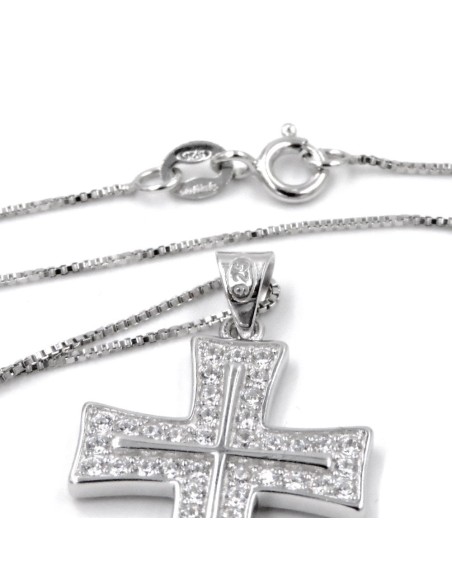Bracciale Catena Donna in Argento 925 Rodiato con Ciondolo Doppio Cuore