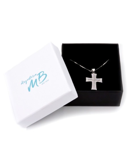Bracciale Catena Donna in Argento 925 Rodiato con Ciondolo Doppio Cuore