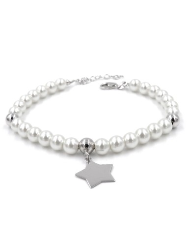 Bracciale In Argento 925 E Perle Con Ciondolo Stella