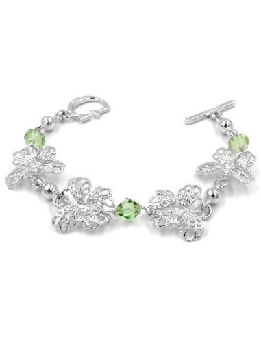 925 Sterling Silver Bracelet with Butterflies...