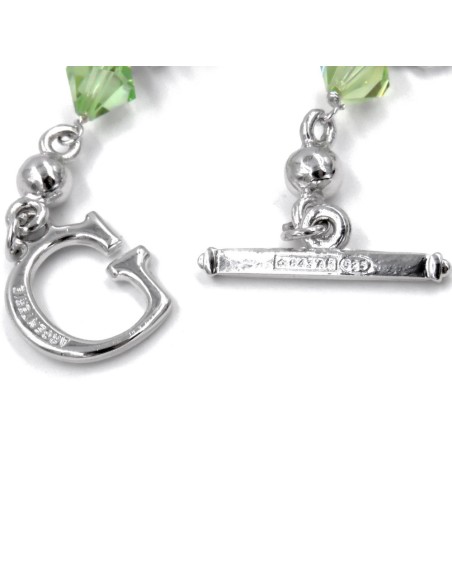 Bracciale Donna in Argento 925 Con Farfalle E Swarovski Verdi