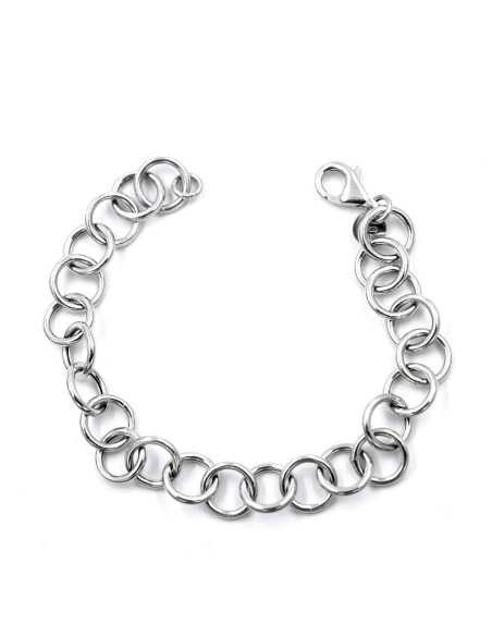 Bracciale Catena Donna in Argento 925 Rodiato Con Ciondolo Doppia Stella