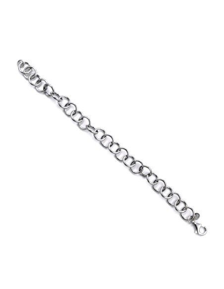 925 Sterling Silver Round Rings Bracelet 