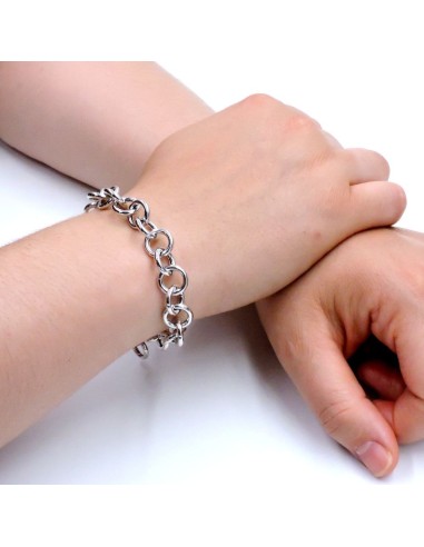 925 Sterling Silver Round Rings Bracelet 