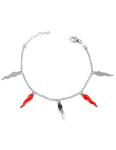 Bracciale in Argento 925 con Cornetti Portafortuna Lucidi... 2