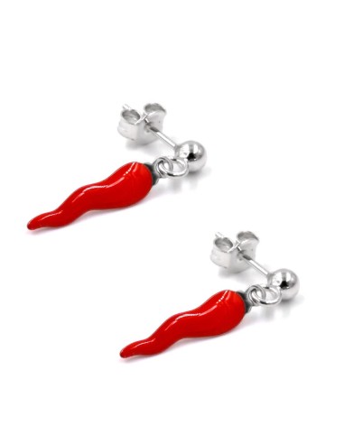 Lucky Horn Enamelled 925 Sterling Silver  Earrings 
