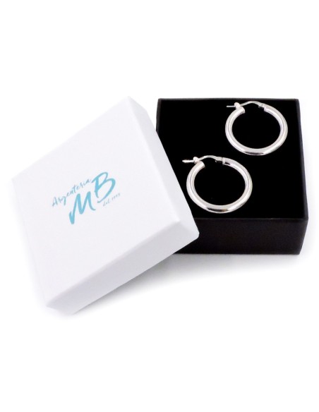 Orecchini Cerchio Spesso in Argento 925 Diametro cm 3,5