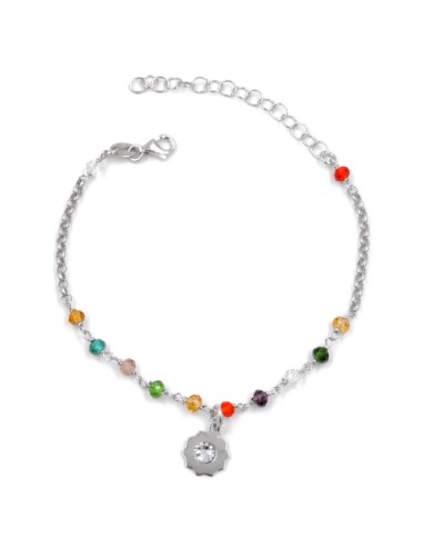 Bracciale con Pendente Sole in Argento 925 e...