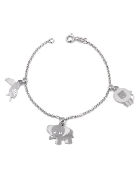 Bracciale in Argento 925 con Ciondoli Tucano Leone Elefante