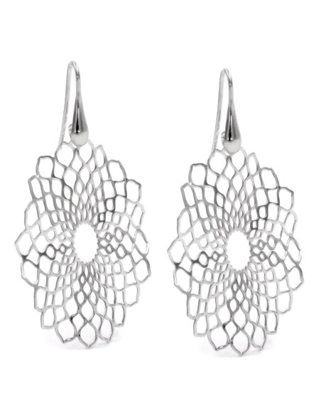 Orecchini in argento 925 Pendente Fiore Traforato