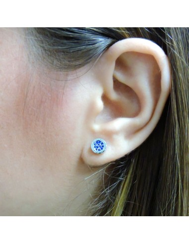 Orecchini Fiore in Argento 925 Con Zirconi...