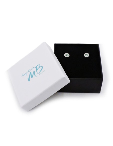 Orecchini Bottoncini Love in Argento 925 con Zirconi 