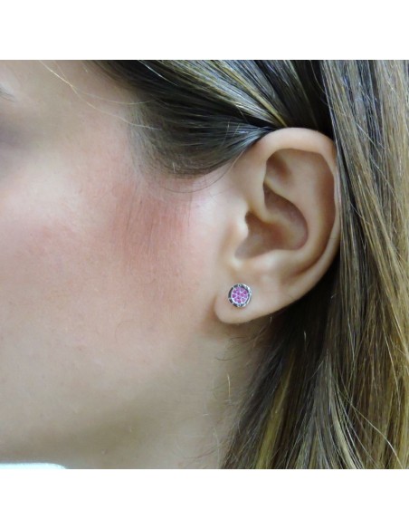 Orecchini Bottoncini Love in Argento 925 con Zirconi 