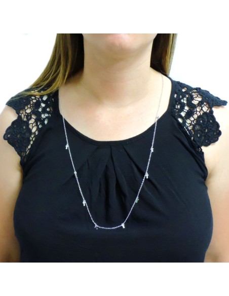 Collana in Argento 925 cm 90 con ciondoli croci