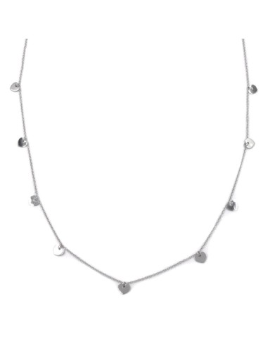 Collana in Argento 925 cm 90 con ciondoli cuori