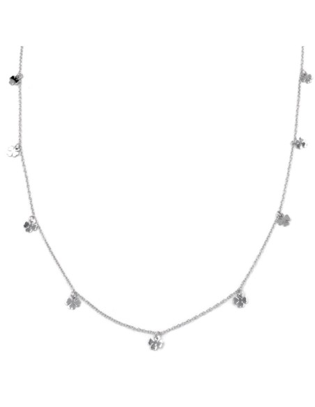 Collana in Argento 925 cm 90 con ciondoli quadrifogli
