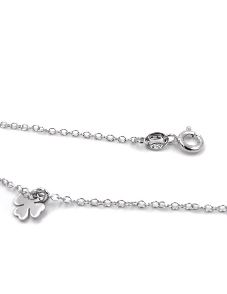 Collana in Argento 925 cm 90 con ciondoli quadrifogli