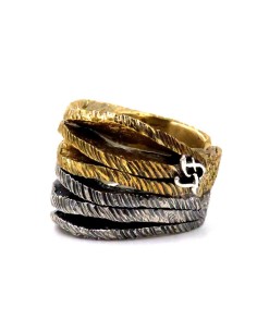 925 Sterling Silver Life Bicolor Ring 