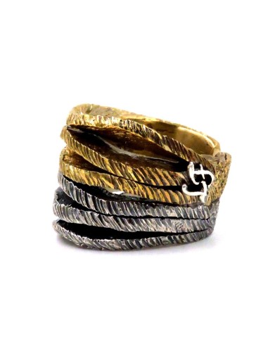 925 Sterling Silver Life Bicolor Ring 