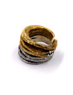 925 Sterling Silver Life Bicolor Ring  2