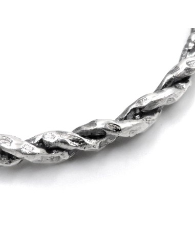 925 Sterling Silver Braided Bangle Bracelet 