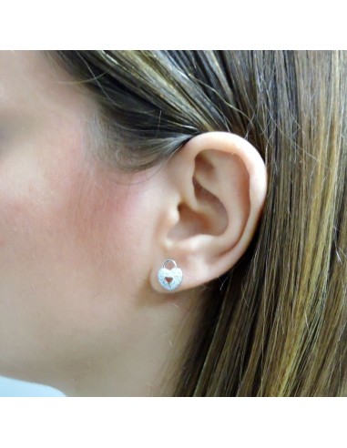 Orecchini Lucchetto Cuore in Argento 925 e...