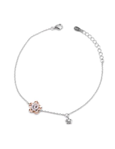 Bracciale in Argento 925 con Fiore e Spirale