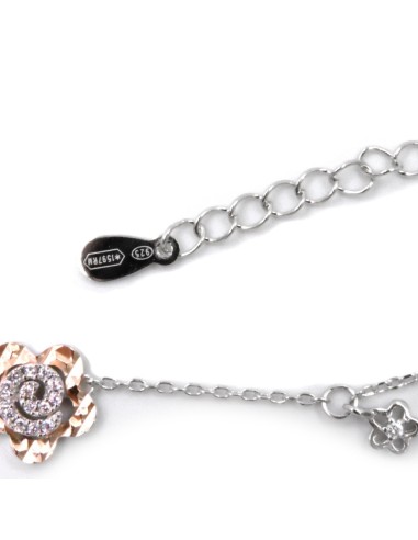 Bracciale in Argento 925 con Fiore e Spirale