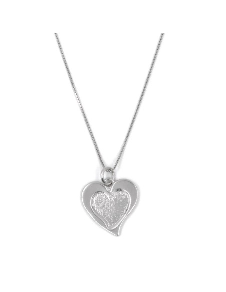 Collana in Argento 925 con ciondolo cuore sagomato
