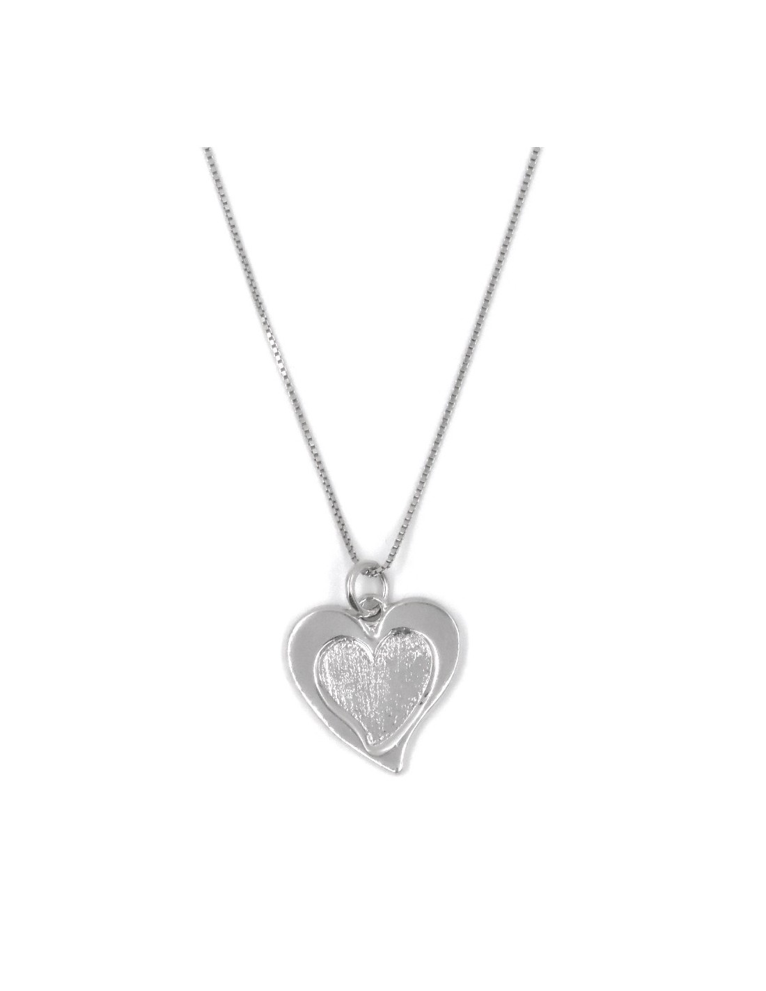 Collana Argento 925 Con Ciondolo Maialino Smaltato A Cuore – Catenina 40,5 Cm + Estensione 5,8 Cm, Gioiello Simpatico