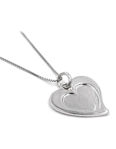 Collana in Argento 925 con ciondolo cuore sagomato