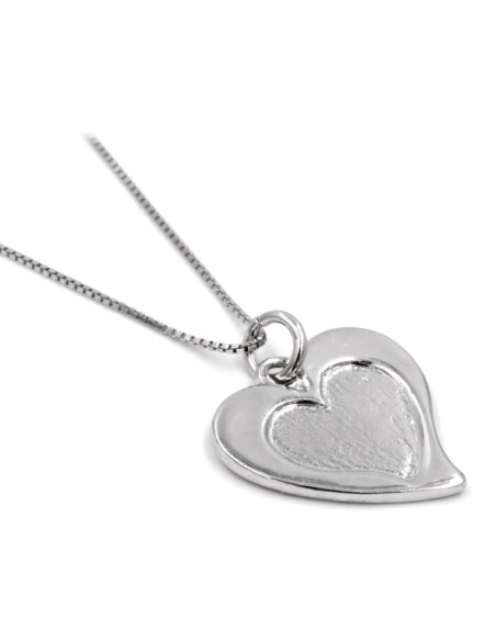 925 Sterling Silver Necklace with Shaped Heart Pendant