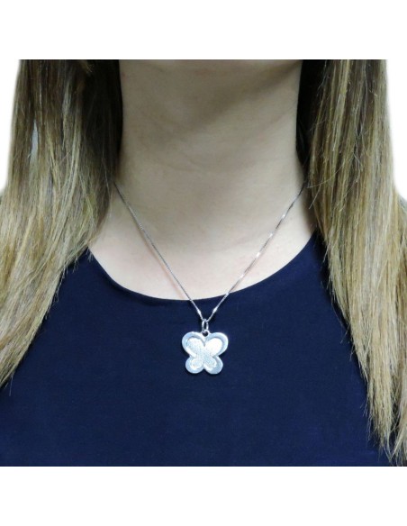 Collana in Argento 925 con ciondolo farfalla sagomata