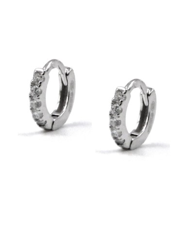 Orecchini Cerchio Zirconato Piccolo in Argento 925
