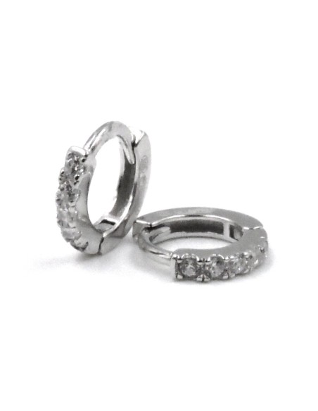 Orecchini Cerchio Zirconato Piccolo in Argento 925