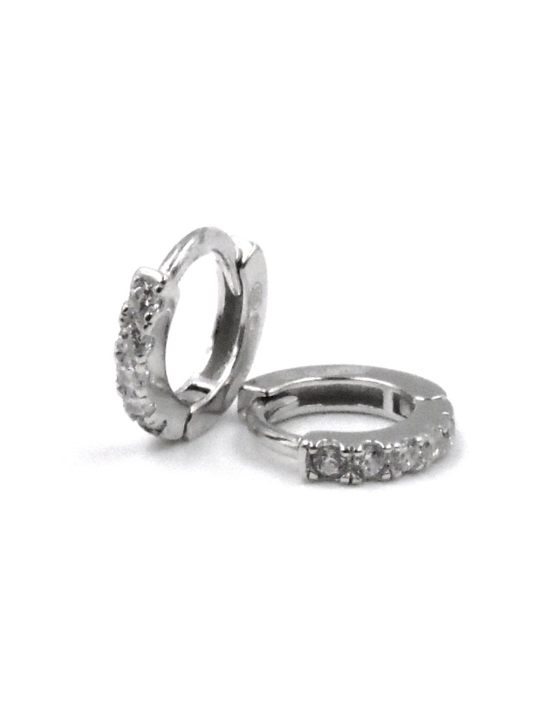 Dochais Orecchini Doppio Cerchio Oro E Argento – In Argento 925 Placcato Oro 14K, Con Zirconi, 16,5 Mm
