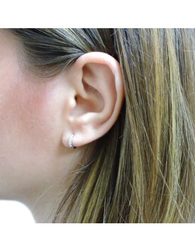 Orecchini Cerchio Zirconato Piccolo in Argento 925